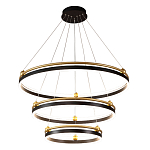 Люстра подвесная с тремя кольцами черного и золотого цвета Ring Horizontal варинант исполнения - 2 | Loft Concept в Рязани