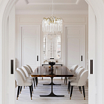 Люстра подвесная круглая в виде ветвей деревьев бронзового цвета с прозрачными подвесками-каплями Droplet Chandelier варинант исполнения - 7 | Loft Concept в Рязани