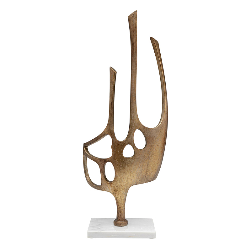 Аксессуар современный Абстракция Abstract Sculpture Brass Золотой Белый Мрамор Bianco в Рязани | Loft Concept 