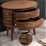 Прикроватный столик из дерева с 2-мя ящиками Moon Walnut Furniture варинант исполнения - 4 | Loft Concept в Рязани