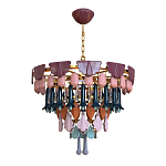 Люстра круглая с декором из разноцветных элементов в виде листьев Changing Seasons варинант исполнения - 7 | Loft Concept в Рязани