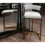 Стул барный букле бежевый с каркасом цвета матовое золото Tactility варинант исполнения - 6 | Loft Concept в Рязани