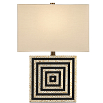 Настольная лампа с квадратным основанием и прямоугольным абажуром Neat Lines варинант исполнения - 3 | Loft Concept в Рязани