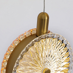 Подвесной светильник с плафонами из рельефного стекла Peony Glass Bronze Six варинант исполнения - 3 | Loft Concept в Рязани