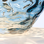 Настольная лампа со белым конусным абажуром и прозрачным голубым стеклянным основанием Quintiesse варинант исполнения - 5 | Loft Concept в Рязани