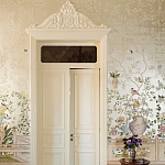 Обои ручная роспись Temple Newsam White Gold gilded silk варинант исполнения - 4 | Loft Concept в Рязани