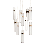 Люстра каскадная с прозрачными цилиндрическими плафонами Jenae Glass Tube Lighting варинант исполнения - 1 | Loft Concept в Рязани