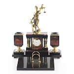 Настольный письменный набор из яшмы с часами в подарочной упаковке Manager Organizer варинант исполнения - 1 | Loft Concept в Рязани