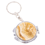 Зеркало брелок карманное двухстороннее из натурального камня Оникс Silver Stone Mirrors варинант исполнения - 4 | Loft Concept в Рязани