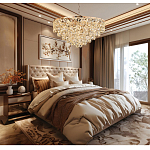 Люстра каскадная с подвесками в форме колец Galaxy of Light варинант исполнения - 9 | Loft Concept в Рязани