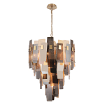 Люстра с многослойными стеклянными панелями янтарного и дымчатого цвета Textured Glass Chandelier варинант исполнения - 1 | Loft Concept в Рязани