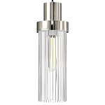 Подвесной светильник с стеклянным ребристым цилиндрическим плафоном Steps варинант исполнения - 3 | Loft Concept в Рязани