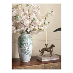 Ваза высокая с зелеными цветочными и птичьими мотивами Vase Inspired by Nature варинант исполнения - 3 | Loft Concept в Рязани