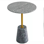 Кофейный столик круглый из мрамора серый Reliable Foundation варинант исполнения - 2 | Loft Concept в Рязани