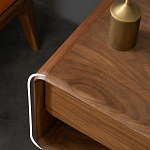 Прикроватная деревянная тумба с ящиком и нишей для хранения Moon Walnut Furniture варинант исполнения - 3 | Loft Concept в Рязани