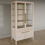 Витрина Primo со стеклянными фасадами и буфетом шпон Светлый дуб варинант исполнения - 3 | Loft Concept в Рязани