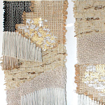 Триптих Геометрический гобелен бежевый Figurative Beige Wall Hangings варинант исполнения - 3 | Loft Concept в Рязани