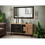 Зеркало настенное прямоугольное цвета угольный камень Stone Effect варинант исполнения - 2 | Loft Concept в Рязани