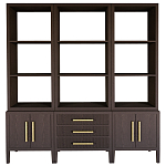 Модульный стеллаж Primo из трех составных элементов Темный орех варинант исполнения - 1 | Loft Concept в Рязани