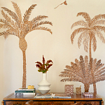 Обои с вышивкой ручной работы Deco Palms Raffia on linen варинант исполнения - 2 | Loft Concept в Рязани