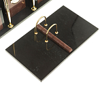 Настольный письменный набор из лемезита и змеевика с часами Royal Accessory варинант исполнения - 3 | Loft Concept в Рязани