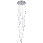Большая каскадная люстра с хрустальными подвесками Esme Drops Crystal Chrome Cascade Chandelier 25 варинант исполнения - 1 | Loft Concept в Рязани