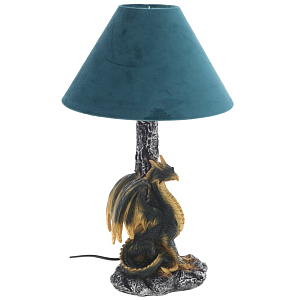 Настольная лампа Дракон Dragon Black Gold Table Lamp Синий Абажур