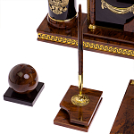 Настольный письменный набор с часами из природного камня обсидиана Royal Set варинант исполнения - 5 | Loft Concept в Рязани