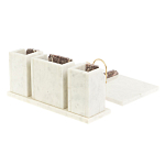 Настольный письменный набор из мрамора и креноида с гербом России Marble Accessory варинант исполнения - 3 | Loft Concept в Рязани