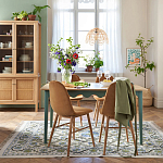 Деревянный обеденный стол Wavy Wooden Dining Table Green варинант исполнения - 6 | Loft Concept в Рязани