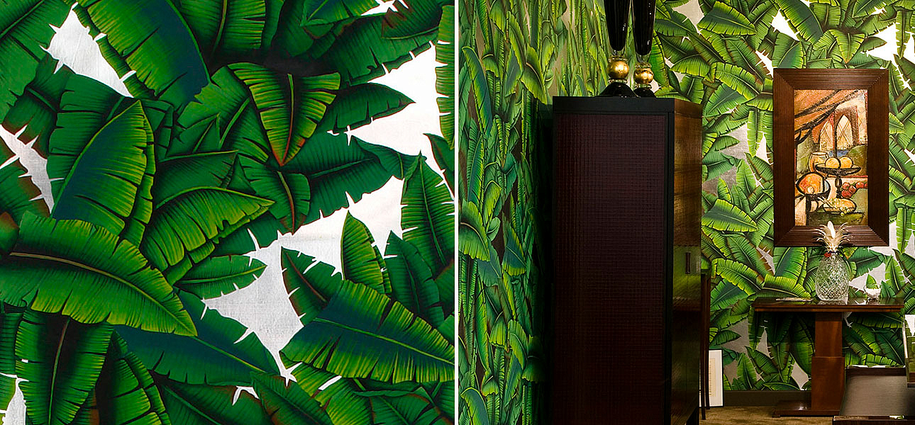 Обои ручная роспись Palms Gaugin on Ocean Silver gilded paper Обои ручная роспись Palms Gaugin on Ocean Silver gilded paper - Loft-Concept в Рязани