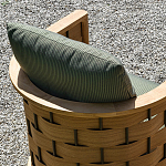 Дизайнерское уличное кресло из массива дерева с плетеной спинкой PALINFRASCA Armchair варинант исполнения - 4 | Loft Concept в Рязани