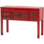 Деревянная консоль в китайском стиле с ящиками и дверцами красная Chinese Console Table варинант исполнения - 2 | Loft Concept в Рязани
