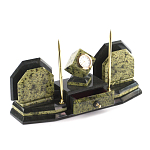 Настольный письменный набор из змеевика с часами и таблетницей Successful Leader варинант исполнения - 2 | Loft Concept в Рязани