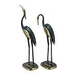 Статуэтка бронзовая пара Журавли синие Bronze Birds варинант исполнения - 2 | Loft Concept в Рязани