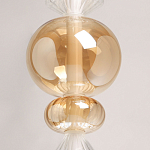 Подвесной светильник с вертикальной композицией из прозрачных и янтарных стеклянных шаров и ромбов Gabriel Scott Luna варинант исполнения - 6 | Loft Concept в Рязани