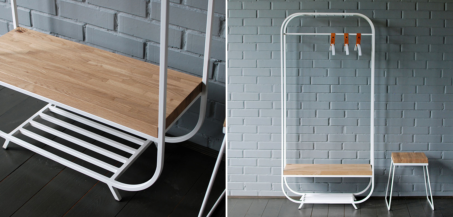 Рейл Franks Industrial Metal Rust Clothes Rail Рейл Franks Industrial Metal Rust Clothes Rail - Loft-Concept в Рязани