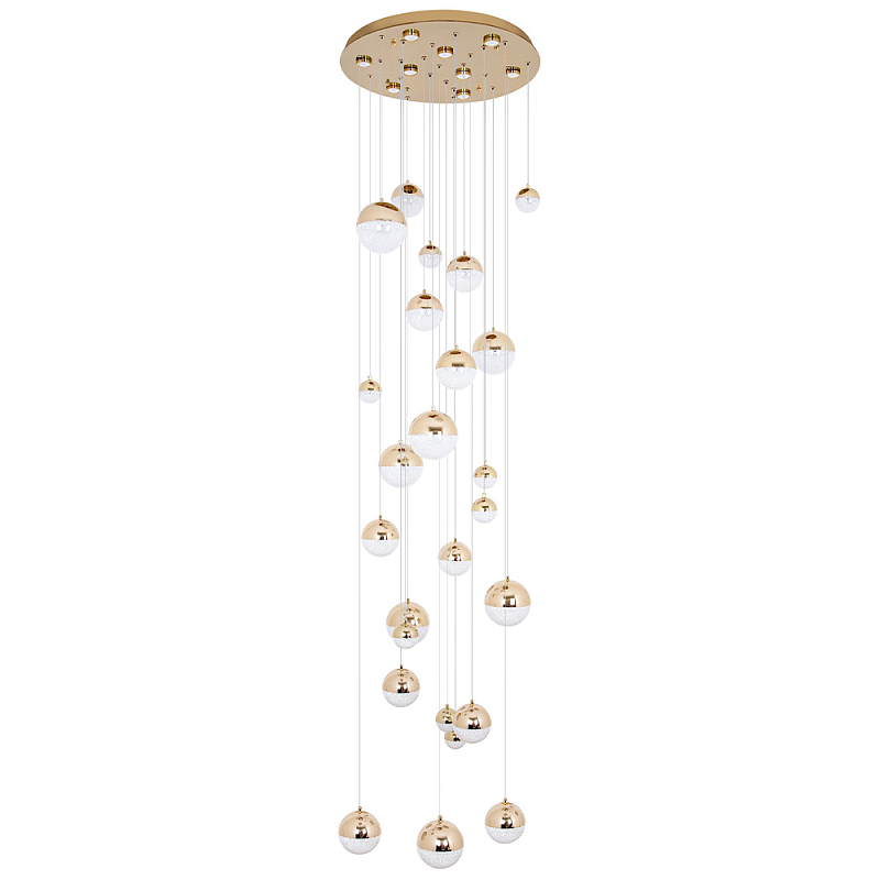 Каскадная люстра с плафонами в виде хрустальных сфер Esme Sphere Crystal Brass Cascade Chandelier 25 Золотой Прозрачный Каскадная люстра с плафонами в виде хрустальных сфер Esme Sphere Crystal Brass Cascade Chandelier 25 Золотой Прозрачный в Рязани | Loft Concept