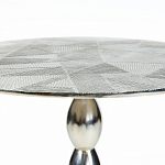 Кофейный столик с рельефной столешницей из металла Aplika Silver варинант исполнения - 4 | Loft Concept в Рязани