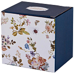 Кружка синяя из фарфора с рисунком цветов 400 мл Garden Whisper Porcelain Set  варинант исполнения - 2 | Loft Concept в Рязани