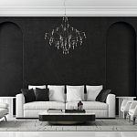 Люстра с тонким металлическим каркасом цвета хром Quasar варинант исполнения - 5 | Loft Concept в Рязани