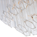 Люстра подвесная многослойная с прозрачными хрустальными трубками и золотистым каркасом Hexagon Tube Light варинант исполнения - 3 | Loft Concept в Рязани