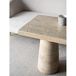 Столик приставной с квадратной столешницей Textured Cream Table варинант исполнения - 6 | Loft Concept в Рязани