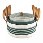 Корзина для хранения с ручками Interlacement Green варинант исполнения - 3 | Loft Concept в Рязани