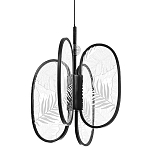 Люстра с гравировкой на акриловых плафонах Gravyura Black D 33 см варинант исполнения - 1 | Loft Concept в Рязани