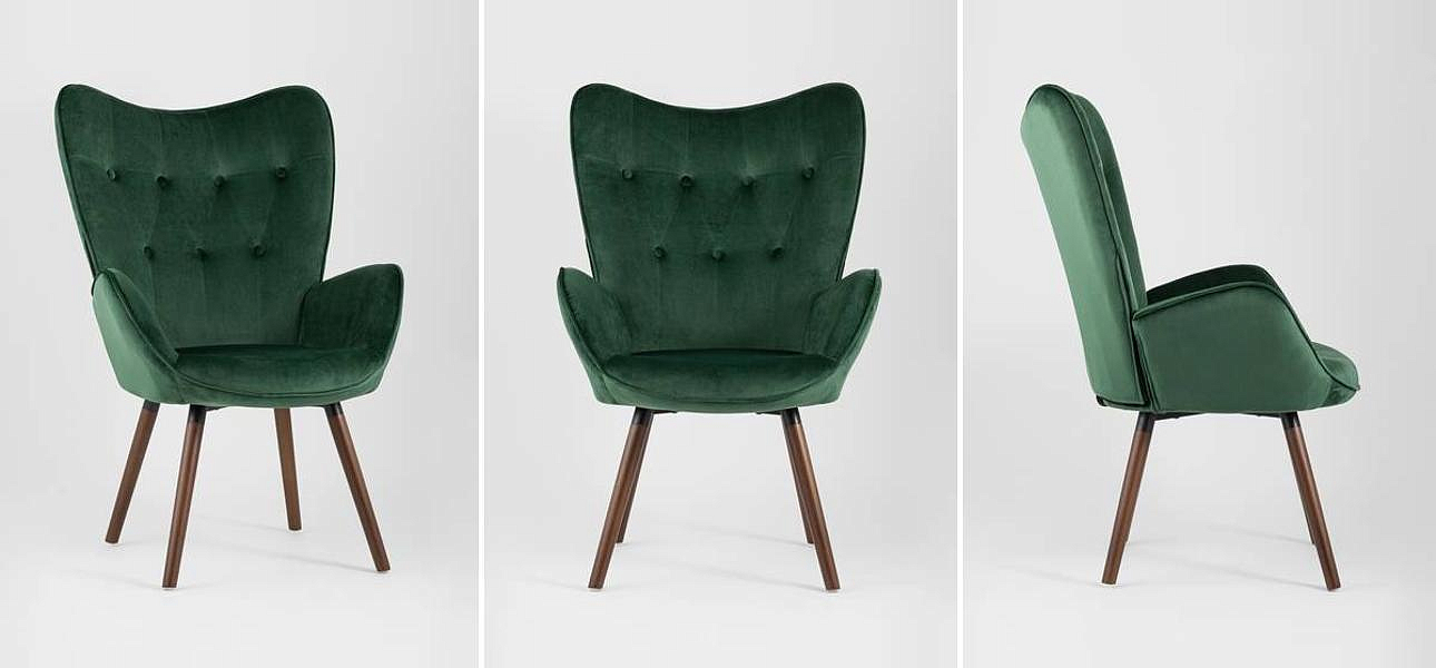 Полукресло Зеленый Велюр Grandee Chair Полукресло Зеленый Велюр Grandee Chair - Loft-Concept в Рязани