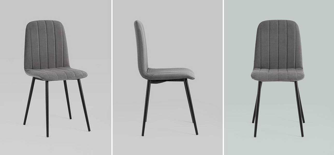 Стул Easy Chair Велюр Темно-Серый цвет Стул Easy Chair Велюр Темно-Серый цвет - Loft-Concept в Рязани
