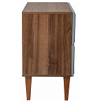 Тумба прикроватная серая из массива бука с 2-мя ящиками Wenge Light варинант исполнения - 3 | Loft Concept в Рязани