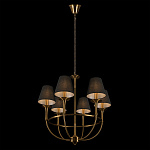 Люстра на металлическом основании бронзового цвета с 6-ю черными конусовидными абажурами Dignity варинант исполнения - 5 | Loft Concept в Рязани