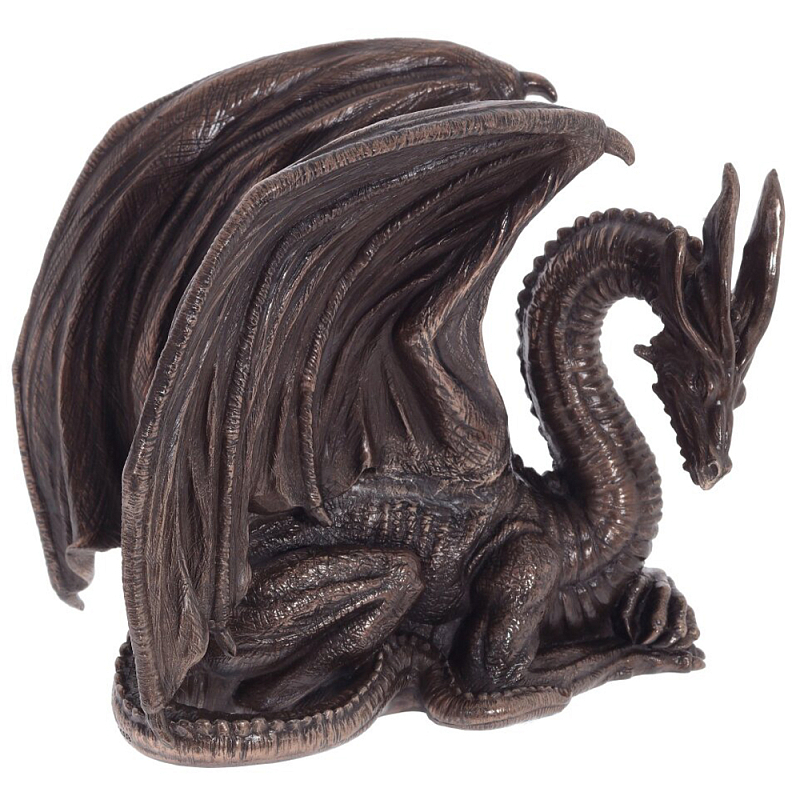 Декоративная статуэтка Дракон Dark Bronze Winged Dragon Statuette Коричневый Темная бронза в Рязани | Loft Concept 